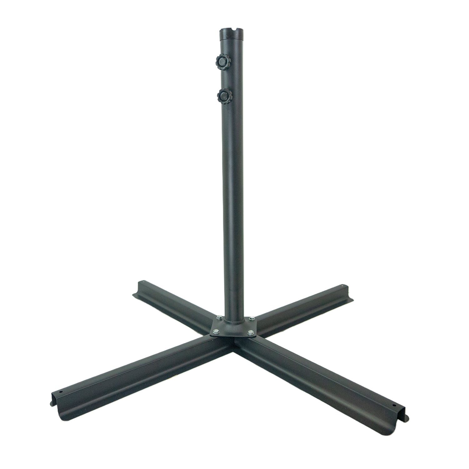 Woodside Heavy Duty Cantilever Parasol Base Stand Steel 100x100cm Garden Umbrella Base Fits 5cm Pole Outdoor Use