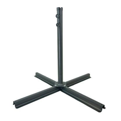 Woodside Heavy Duty Cantilever Parasol Base Stand Steel 100x100cm Garden Umbrella Base Fits 5cm Pole Outdoor Use