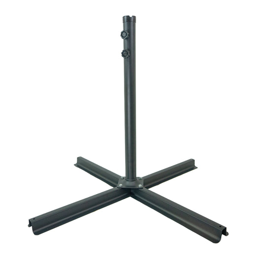 Woodside Heavy Duty Cantilever Parasol Base Stand Steel 100x100cm Garden Umbrella Base Fits 5cm Pole Outdoor Use