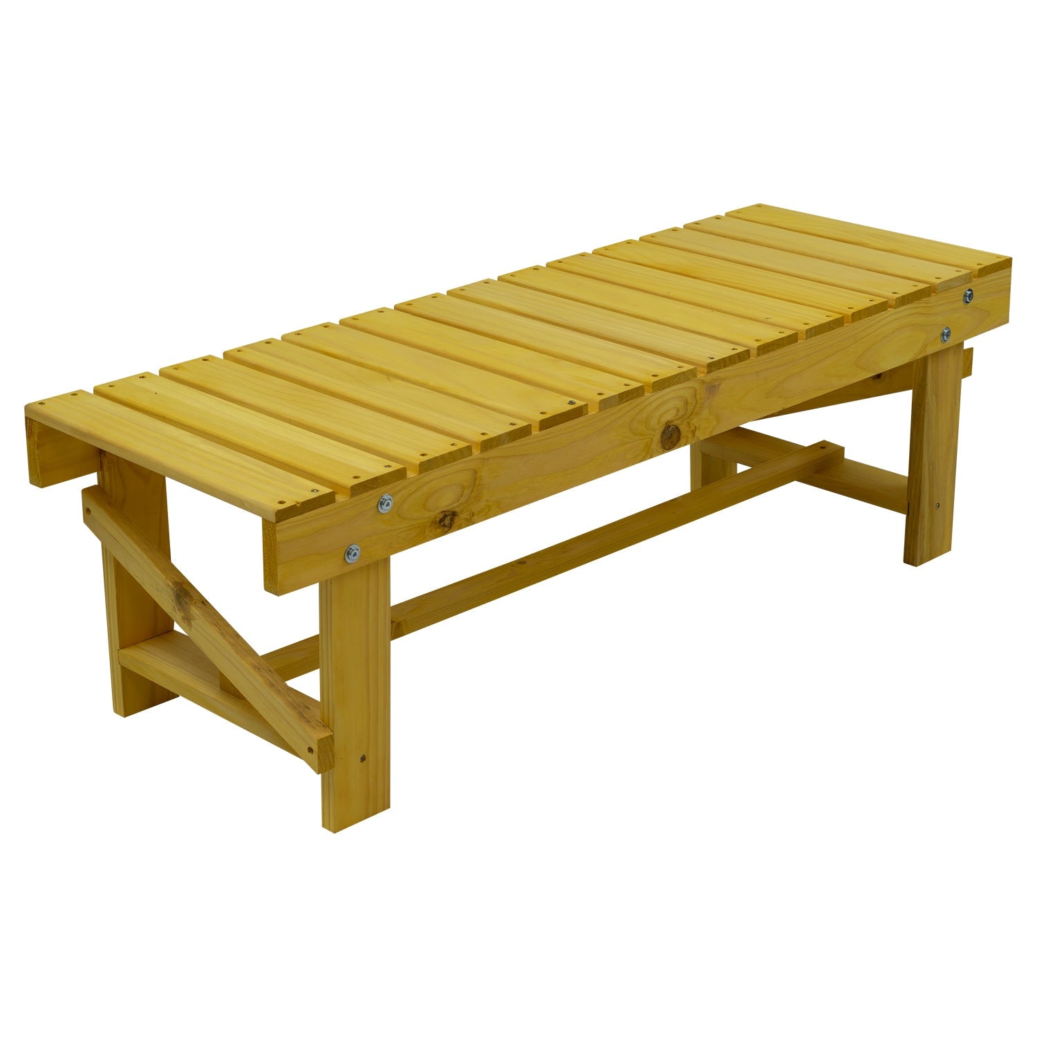 Woodside 2 Seater Garden Patio Bench, Outdoor Wooden Loveseat, Hard Pine Wood