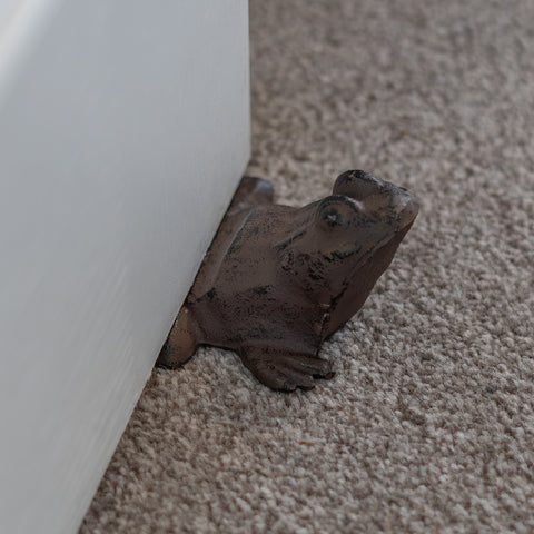 Woodside Heavy Duty Cast Iron Decorative Frog/Toad Door Wedge Stop, Doorstopper/Jammer