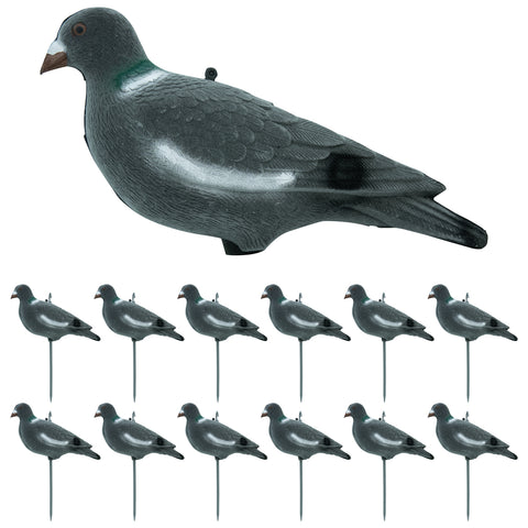 12 x Nitehawk Hunting Shooting Flocked Full Body Fake Bird Pigeon Decoy Shell