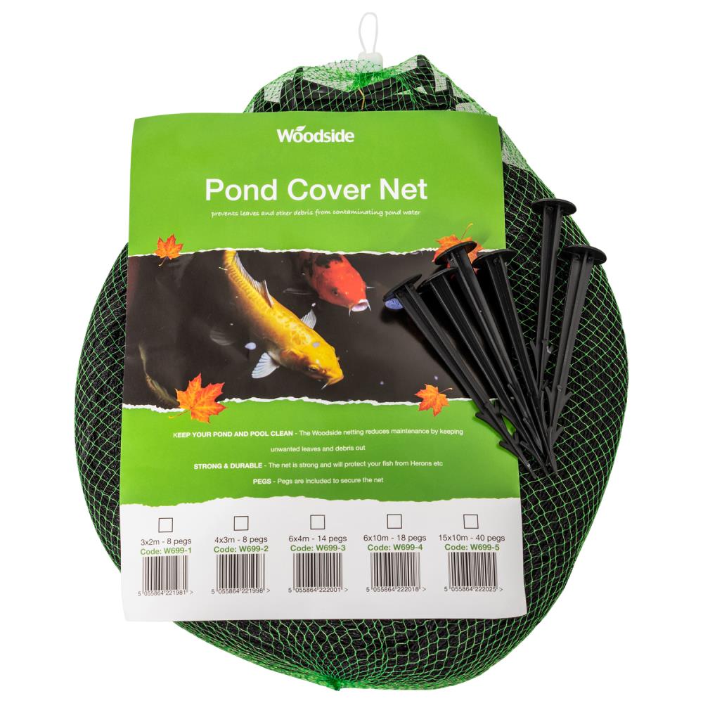 Woodside Protective Pond/Bird/Plant Net with Pegs, Fine Weave Netting, 5 Sizes