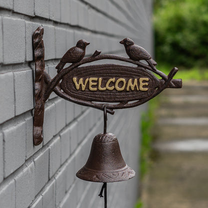 Woodside Cast Iron Wall Mounted Doorbell Vintage/Antique Design for Garden & Home