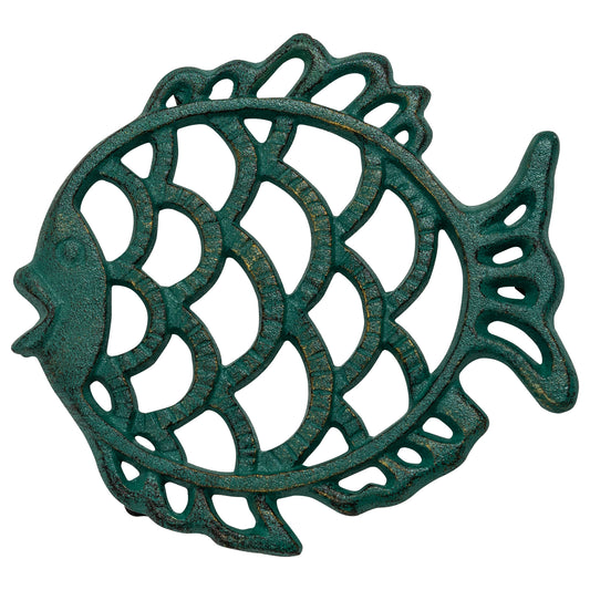 Woodside Decorative Kitchen/Dining Table Cast Iron Fish Trivet Hot Pot/Pan Stand