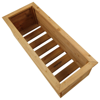 Woodside Reedham Stained Wooden Garden Trough Planter/Flower Trough Box, 95 Litres