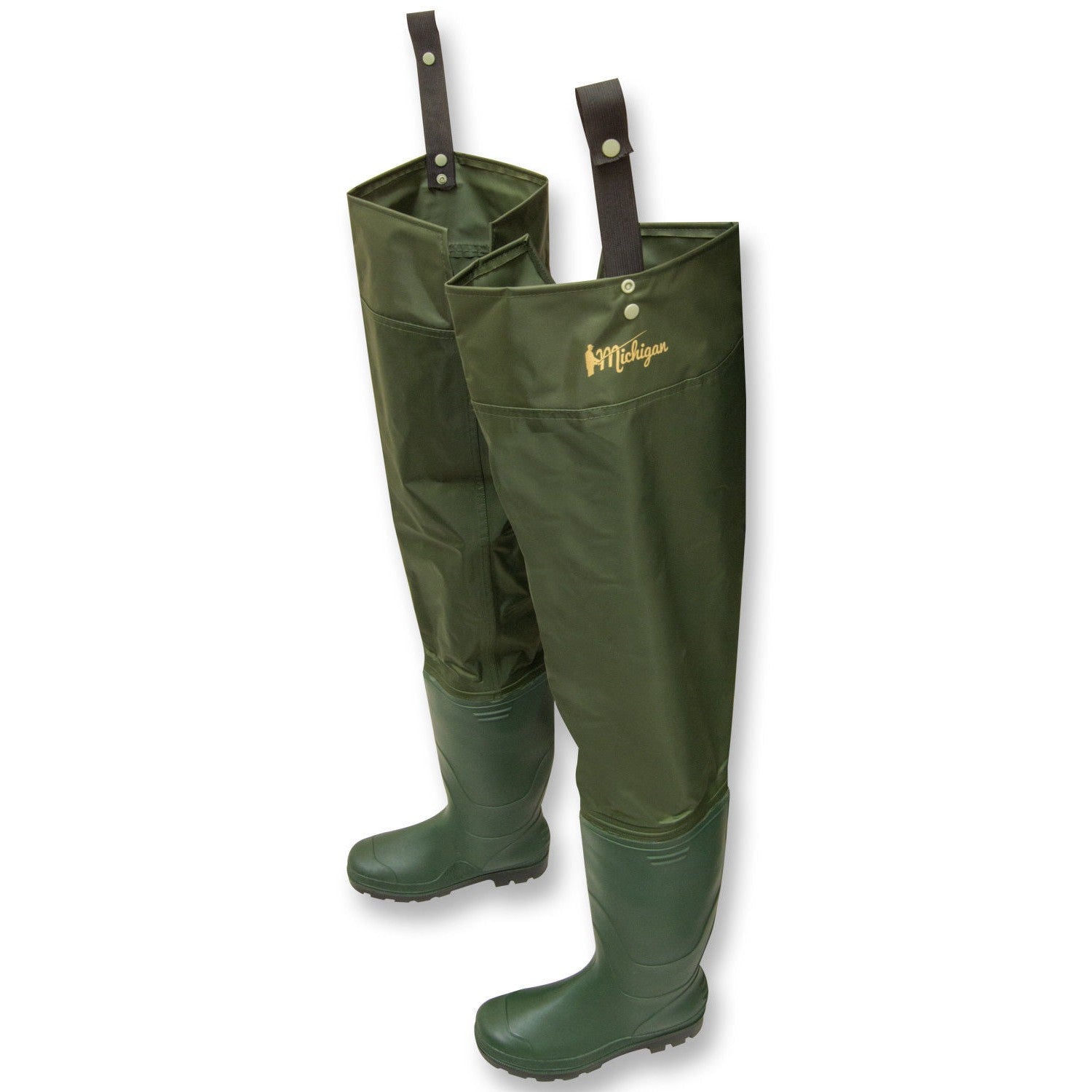 Michigan Nylon Waterproof Fly Coarse Fishing Hip Waders Sizes 6 - 12 Thigh Boots