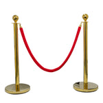 Hausen Red Velvet Barrier Rope Gold 4 Pack – Premium 1.5m Velvet Queue Barrier Ropes with Gold Clips for Events, Venues, Hotels and Exhibitions