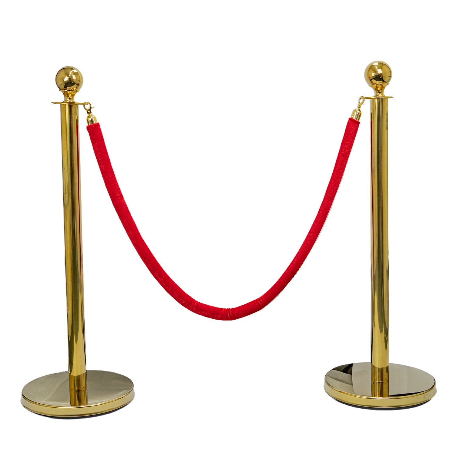 Hausen Red Velvet Barrier Rope Gold 8 Pack – Premium 1.5m Velvet Queue Barrier Ropes with Gold Clips for Events, Venues, Hotels and Exhibitions