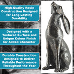 Woodside Large Pair of Moon Gazing Hares Garden Ornament Bronze Effect Resin Decorative Sculpture 38cm