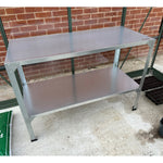 Woodside 2 Tier Galvanised Steel Greenhouse Potting/Work Bench, Planting Shelves