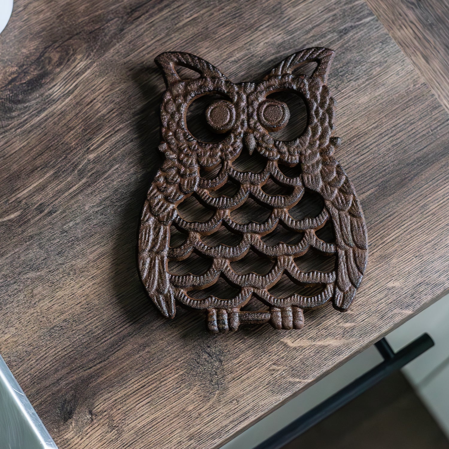 Woodside Decorative Kitchen/Dining Table Cast Iron Owl Trivet Hot Pot/Pan Stand