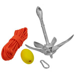 Andes 3.3lb 1.5kg Steel Grapple Anchor Kit for Small Boat/kayak/Canoe, 10m Rope