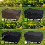 Woodside Heavy Duty Waterproof Garden Rattan Cube Set Cover BLACK 115x175x74cm