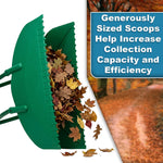Woodside Long Handle Leaf Grabbers Garden Leaf Scoops with Foam Grip Handles Large Capacity Collectors