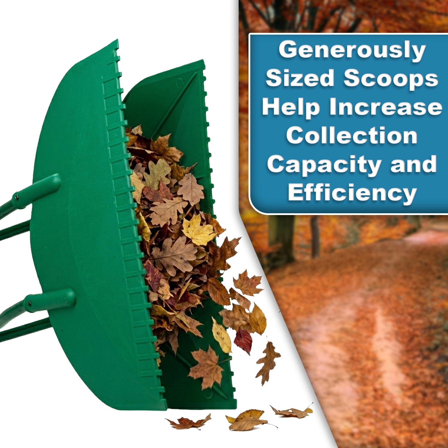 Woodside Long Handle Leaf Grabbers Garden Leaf Scoops with Foam Grip Handles Large Capacity Collectors