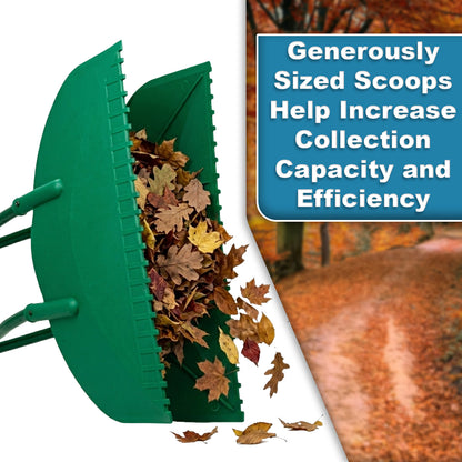 Woodside Long Handle Leaf Grabbers Garden Leaf Scoops with Foam Grip Handles Large Capacity Collectors