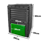 Woodside 300L Garden Composter – Heavy Duty Plastic Compost Bin with Ventilation & Easy Access Door