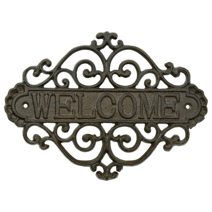 Woodside Decorative Cast Iron Wall Mounted Garden/Home Welcome Sign