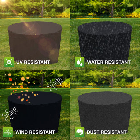 Oxbridge Black Medium Round Waterproof Outdoor Garden Patio Set Furniture Cover