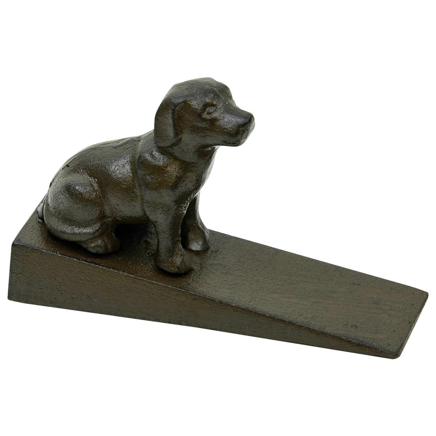 Woodside Heavy Duty Cast Iron Decorative Dog Door Wedge Stop, Doorstopper/Jammer