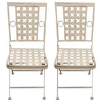 Woodside Ostend Folding Metal Outdoor Garden Patio Dining Table And 2 Chairs Set