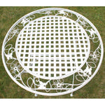 Maribelle Rustic White Floral Round Folding Outdoor Garden Patio Dining Table