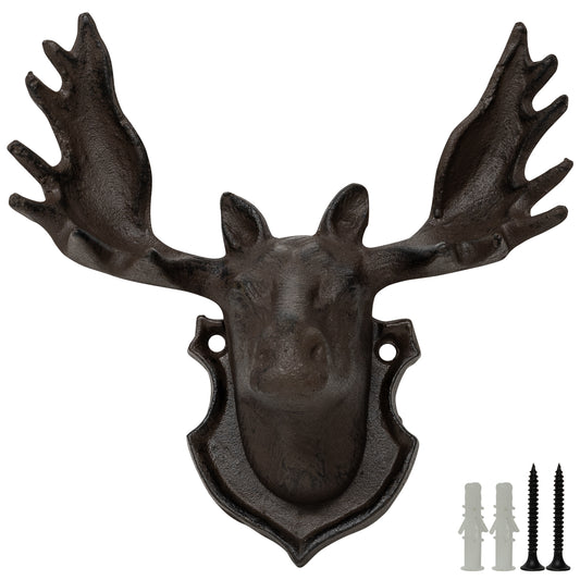 Woodside Cast Iron Wall Mounted Moose Head Ornament Decoration Sculpture