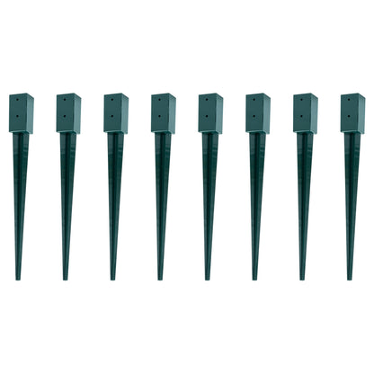 Woodside Steel Fence Post Holders Heavy Duty Ground Stakes – 100mm/4” Square Pack of 8