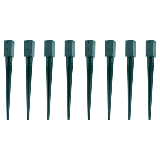 Woodside Steel Fence Post Holders Heavy Duty Ground Stakes – 100mm/4” Square Pack of 8