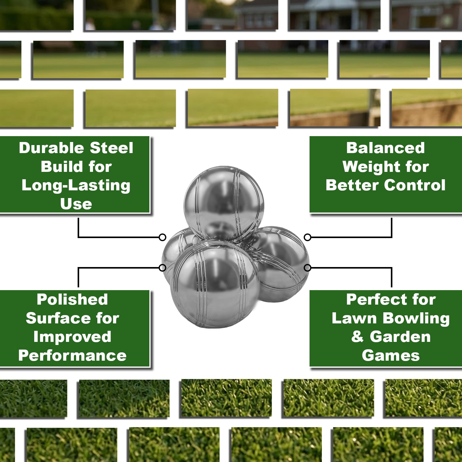 Woodside 8pc French Boules Garden Game Set with Carry Case – Outdoor Family Game