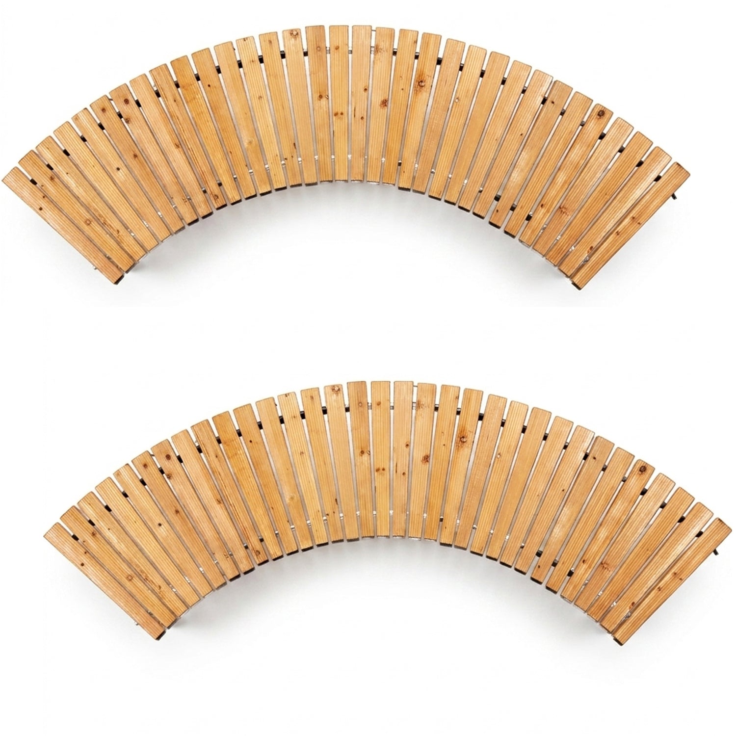 Woodside 6ft Curved Roll Out Garden Walkway – Flexible Fir Wood Pathway for Lawns & Borders 2 PACK