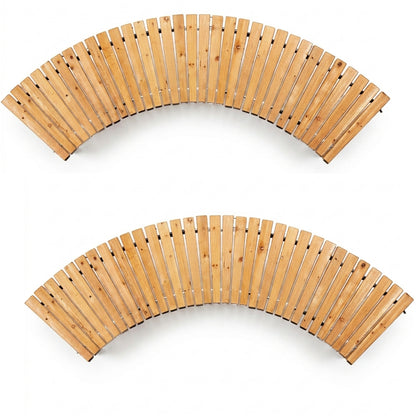 Woodside 6ft Curved Roll Out Garden Walkway – Flexible Fir Wood Pathway for Lawns & Borders 2 PACK