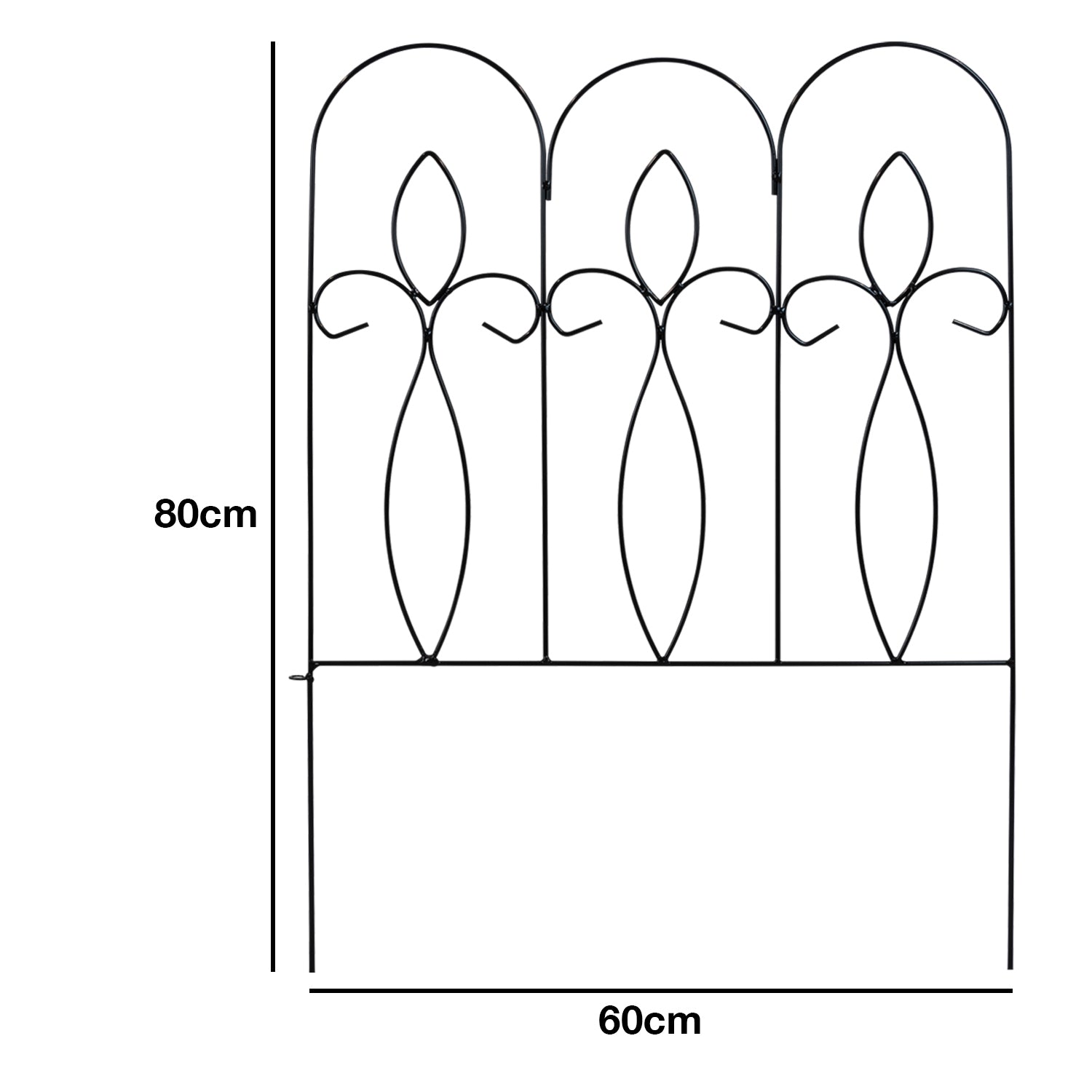 Woodside Felbrigg Metal Garden Border Edging, Outdoor Lawn Fencing, 3m Total Length, Pack of 5