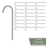 Pack of 24 Woodside Galvanised Heavy Duty Metal Ground Stakes Tent/Gazebo Pegs
