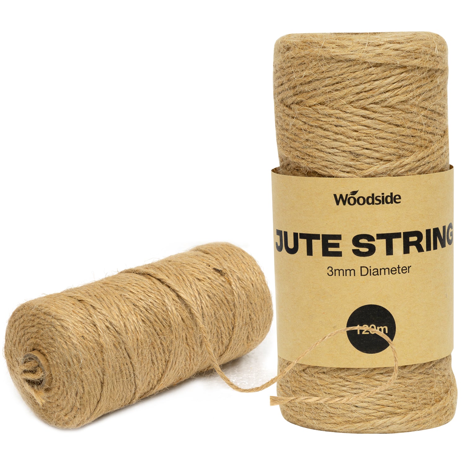 Woodside Garden Twine Jute String Natural & Strong for Crafts & DIY 3mm x 120m 2 PACK