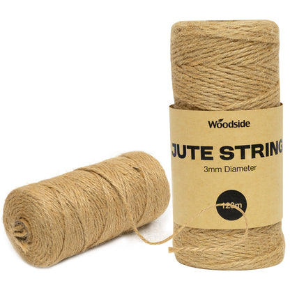 Woodside Garden Twine Jute String Natural & Strong for Crafts & DIY 3mm x 120m 2 PACK