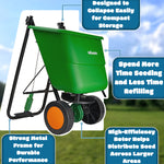 Woodside 12L Large Capacity Lawn Seed & Fertiliser Drop Spreader with Adjustable Spread Settings and All-Terrain Wheels