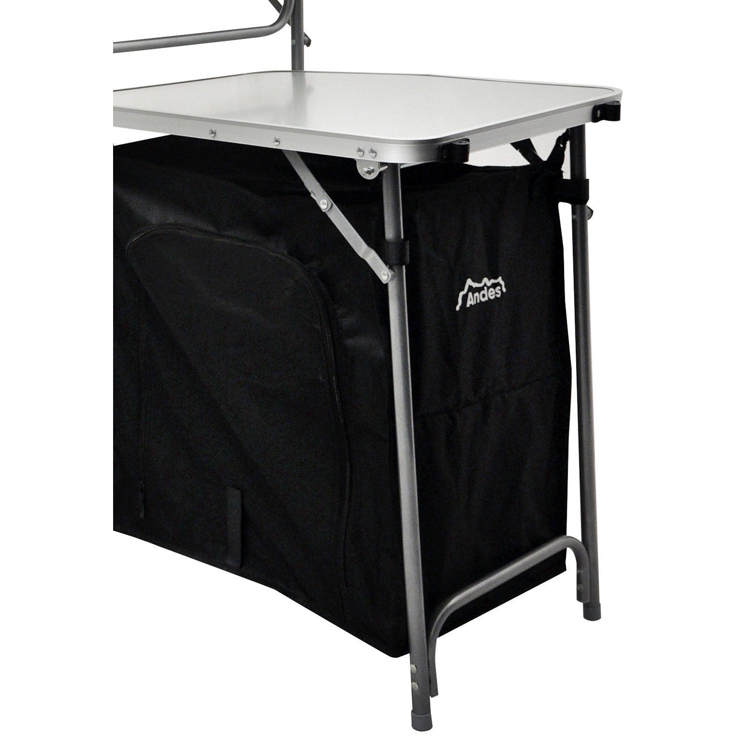 Andes Camping Field Kitchen Worktop Table Stand With Cupboard