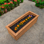 Woodside Reedham Stained Wooden Garden Trough Planter/Flower Trough Box, 95 Litres