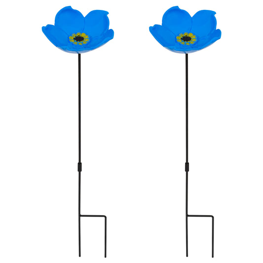 Woodside Cast Iron Bird Feeder Forget Me Not Shape Decorative Garden Seed/Nut Dish 2 PACK