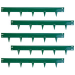 Woodside 5m Steel Lawn Border Edging Set Green – Flexible Powder Coated Garden Border with Spikes