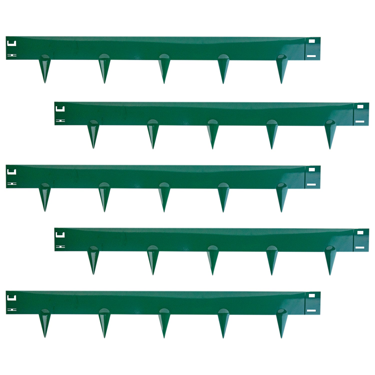 Woodside 5m Steel Lawn Border Edging Set Green – Flexible Powder Coated Garden Border with Spikes