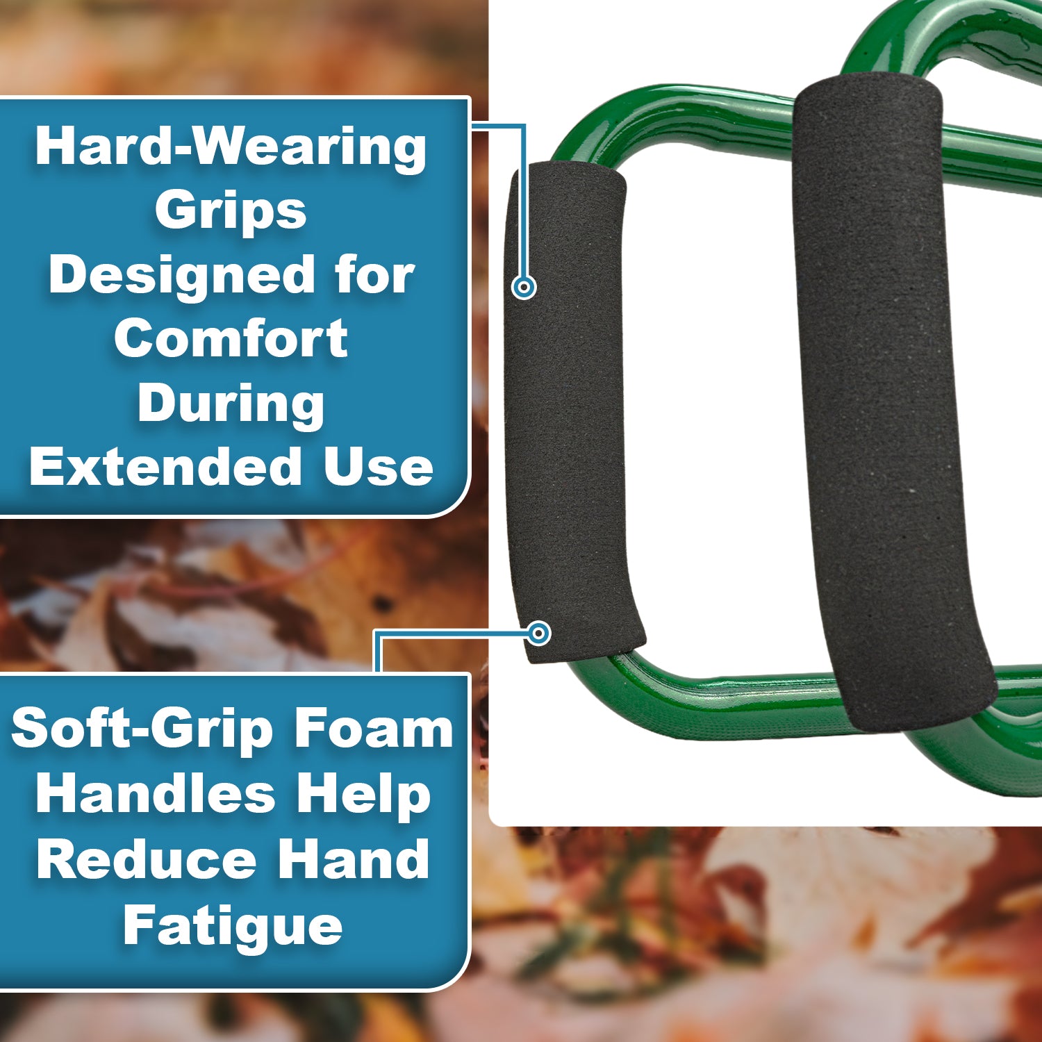 Woodside Long Handle Leaf Grabbers Garden Leaf Scoops with Foam Grip Handles Large Capacity Collectors