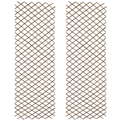 Woodside 1.8m x 60cm Wooden Wicker Garden Trellis, Climbing Plant Support 2 Pack