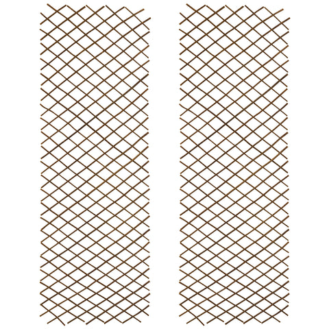 Woodside 1.8m x 60cm Wooden Wicker Garden Trellis, Climbing Plant Support 2 Pack