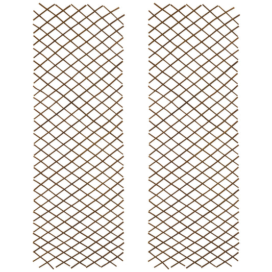 Woodside 1.8m x 60cm Wooden Wicker Garden Trellis, Climbing Plant Support 2 Pack