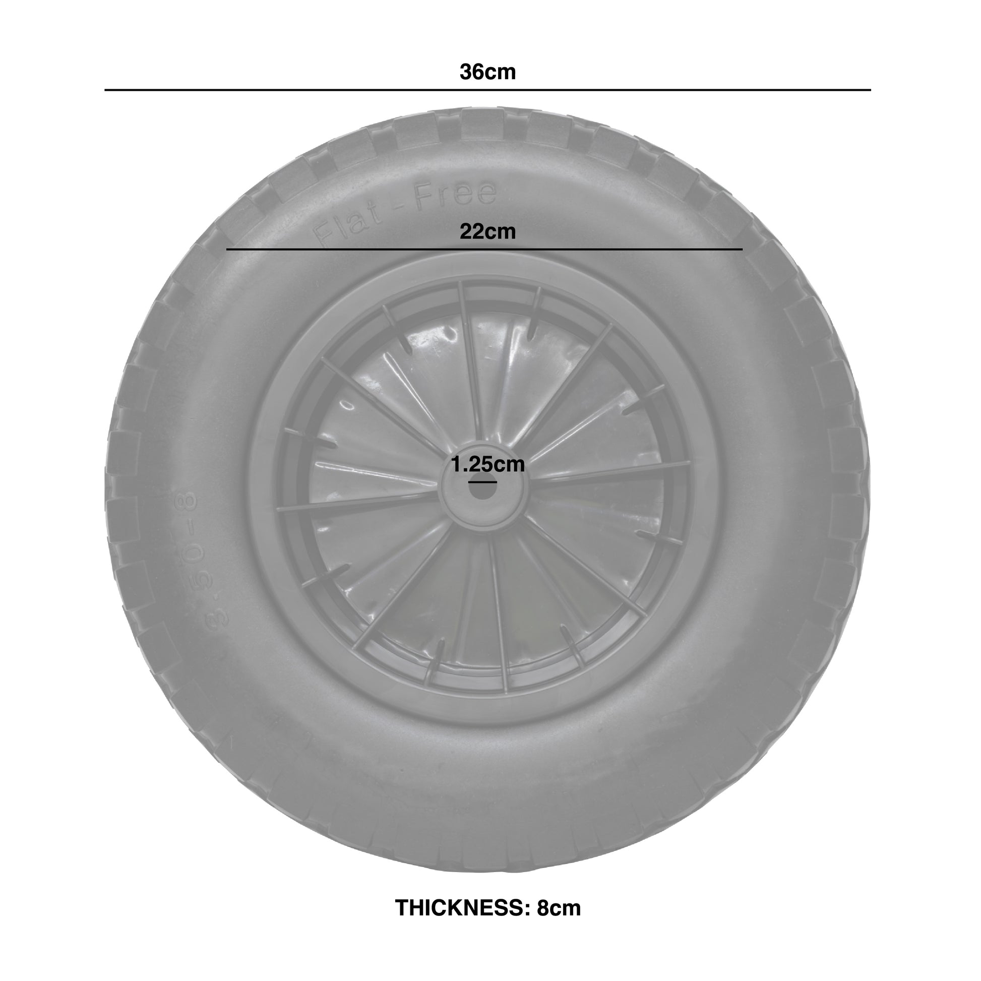 Woodside 14â€ Replacement Wheelbarrow Wheel, Heavy Duty Puncture Proof Tyre