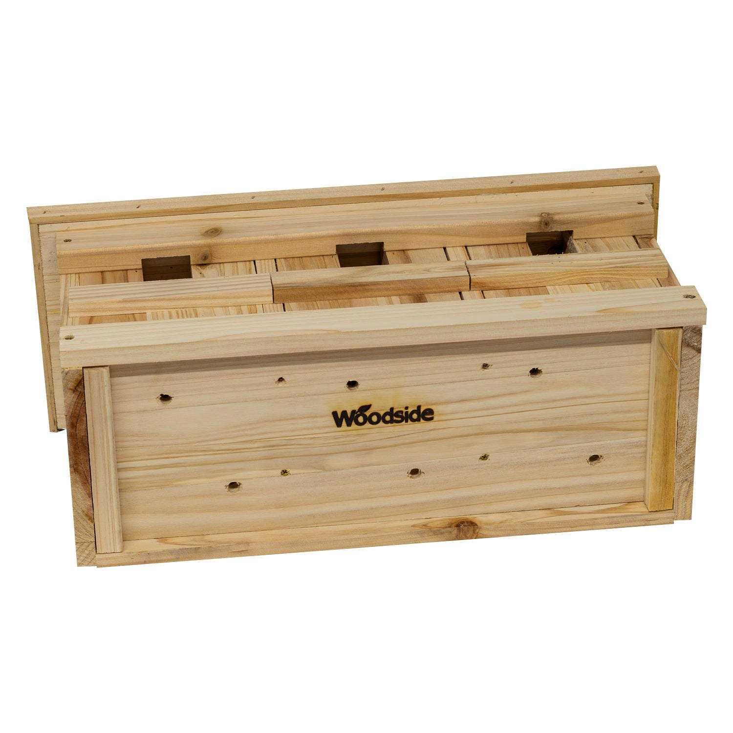 Woodside Wooden Nesting Wild Bird Box, Sparrow Colony Terrace, Removable Fronts