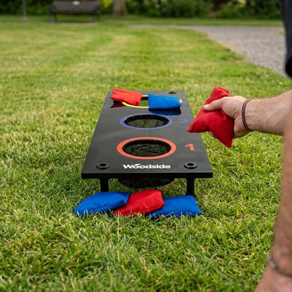 Woodside Bean Bag Toss Games Set – Outdoor Garden Throwing Game with Bean Bags & Rings for Family Fun